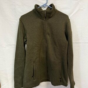 Men's Olive Green Full-Zip Fleece Jacket